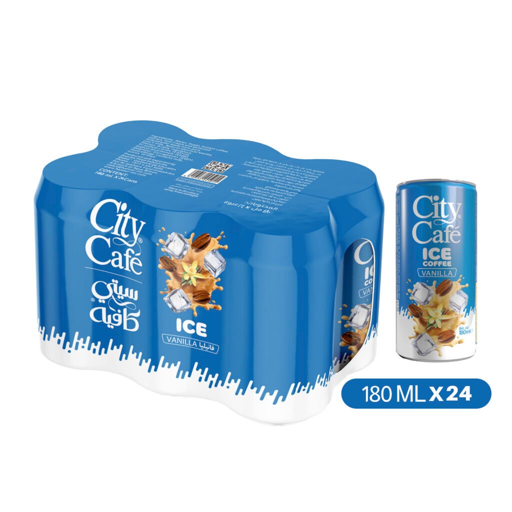 كرتونة آيس كوفي فانيليا 24×180 مل، نكهة ناعمة ومنعشة، فوقان بكل علبة، بتخليك تصحى وتنسى حر الصيف